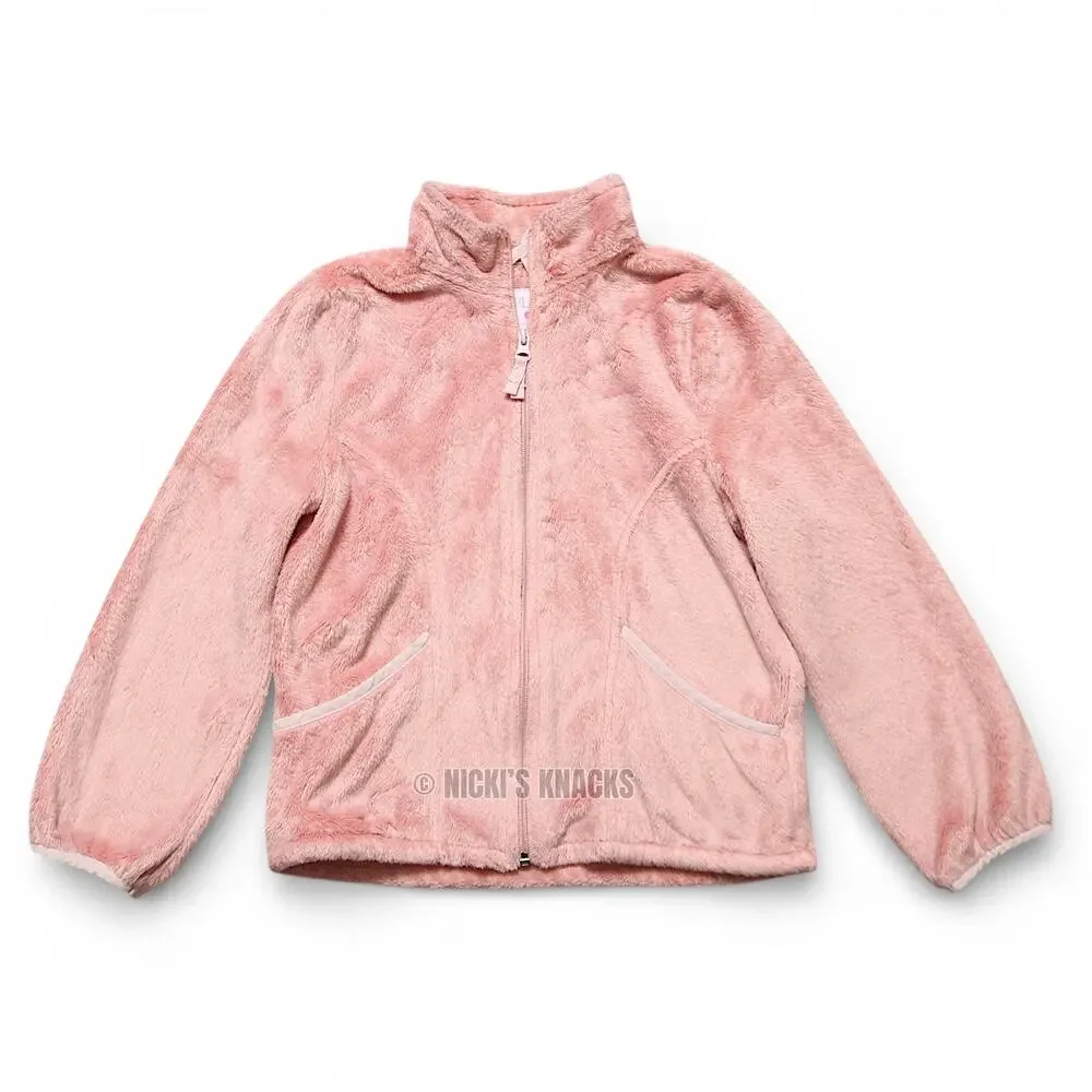 The Children's Place Girls Light Pink Faux Fur Full Zip Sweatshirt Size M 7/8